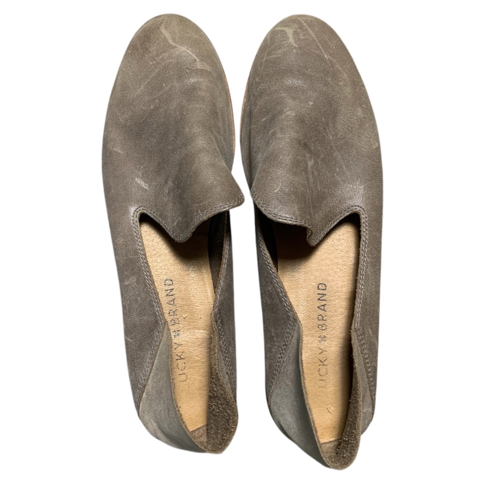 Lucky Brand Cahill Soft Leather Loafer Taupe Flat Shoes Womens 7.5